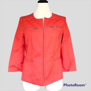 Rafaella blazer 3/4 sleeves, cotton, orange-red 10